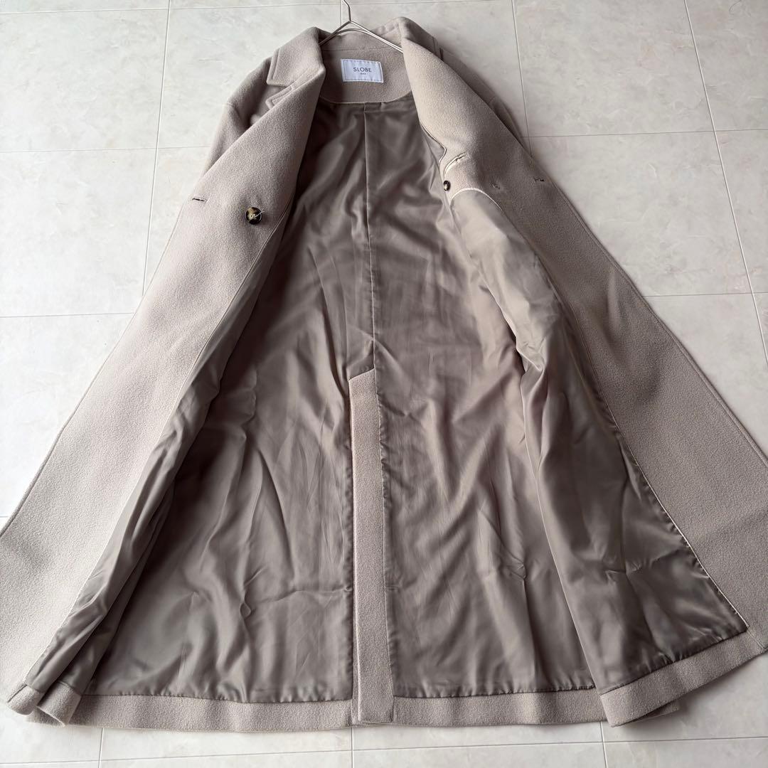 スローブイエナ SLOBE IENA ダブルフェイスウールロングコート38 M
