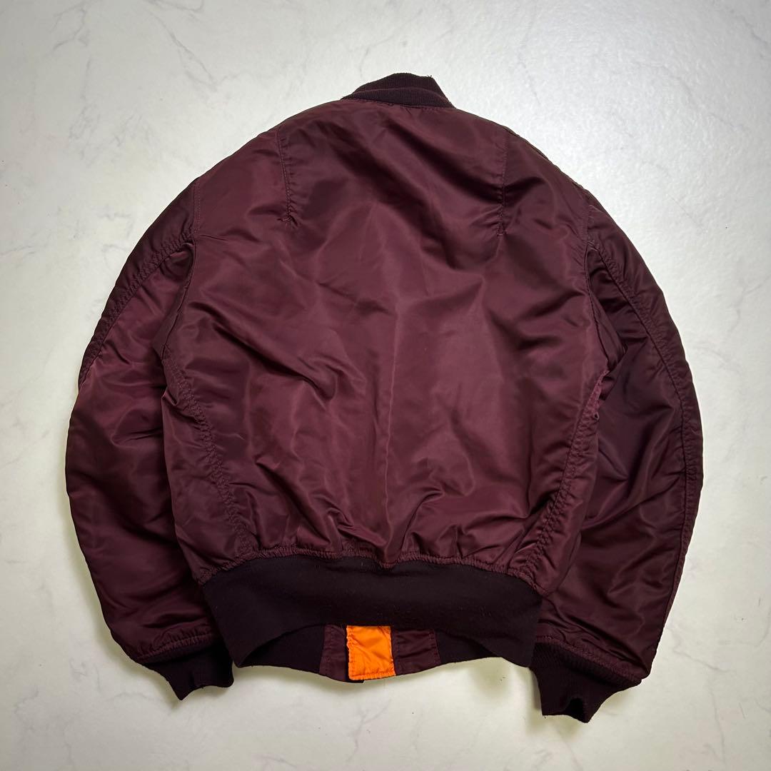【80s】美品 三本タグ アルファ MA-1 フライトジャケット マルーン S