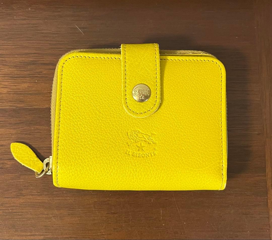 IL BISONTE 財布 コンパクト二つ折り 小銭入れ付き ミニ財布