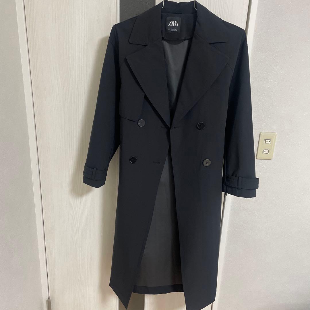 新品　ZARA Sサイズ 黒 ベルト付きトレンチコート