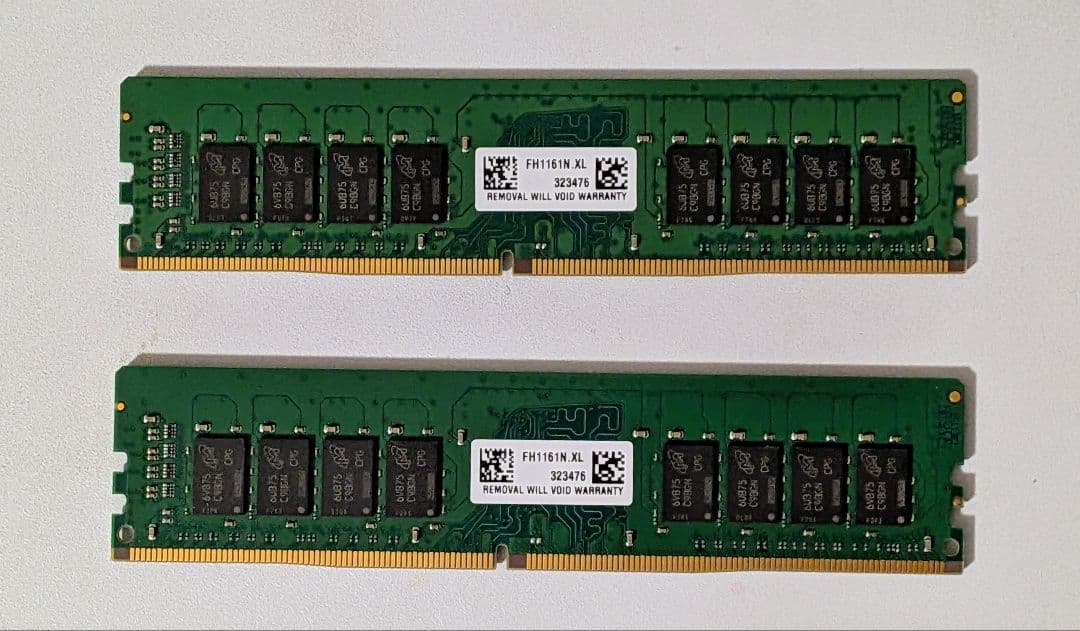 crucial 16GB DDR4-2133 UDIMM 2枚組(合計32GB)