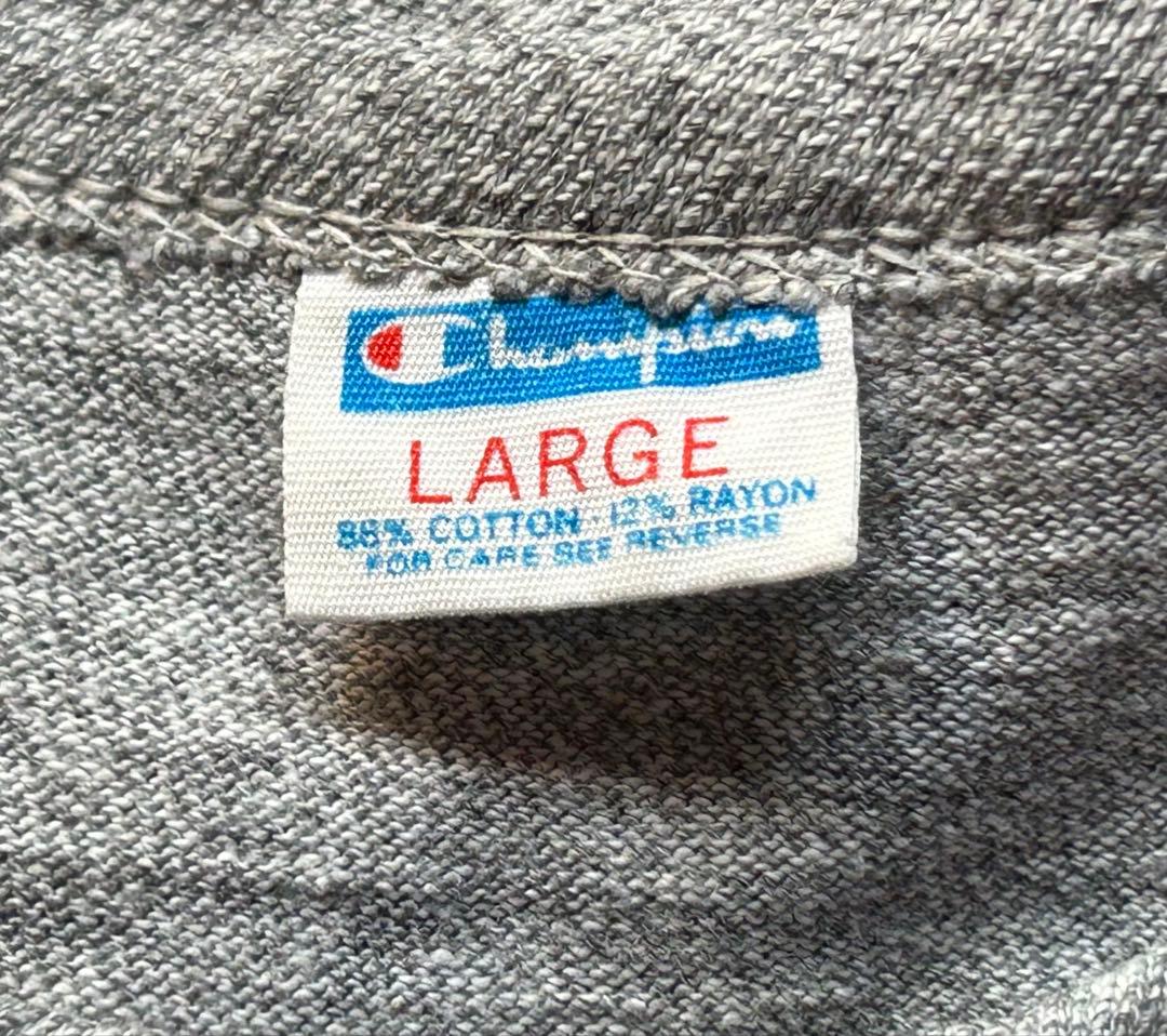70sチャンピオントバータグTシャツLアメリカ製 染み込みALBANY