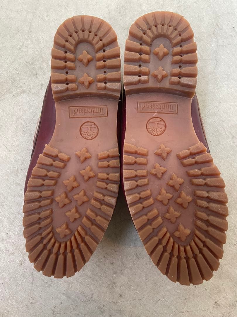 Timberland 3eyeバーガンディ レザー デッキシューズ