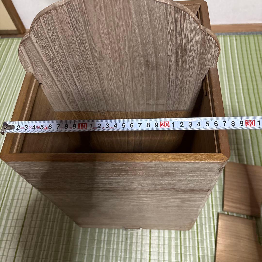 三味線 立て　ケース　スタンド　収納箱　和楽器　弦楽器　保管　引き出し蓋付き2連