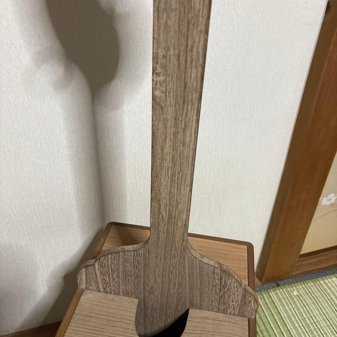 三味線 立て　ケース　スタンド　収納箱　和楽器　弦楽器　保管　引き出し蓋付き2連