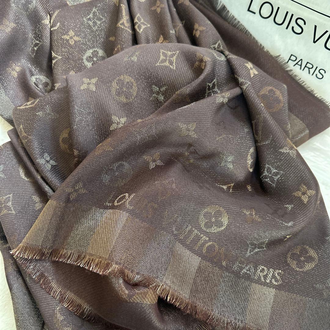 LOUIS VUITTON ブラウン ストール モノグラム→ノベルティ