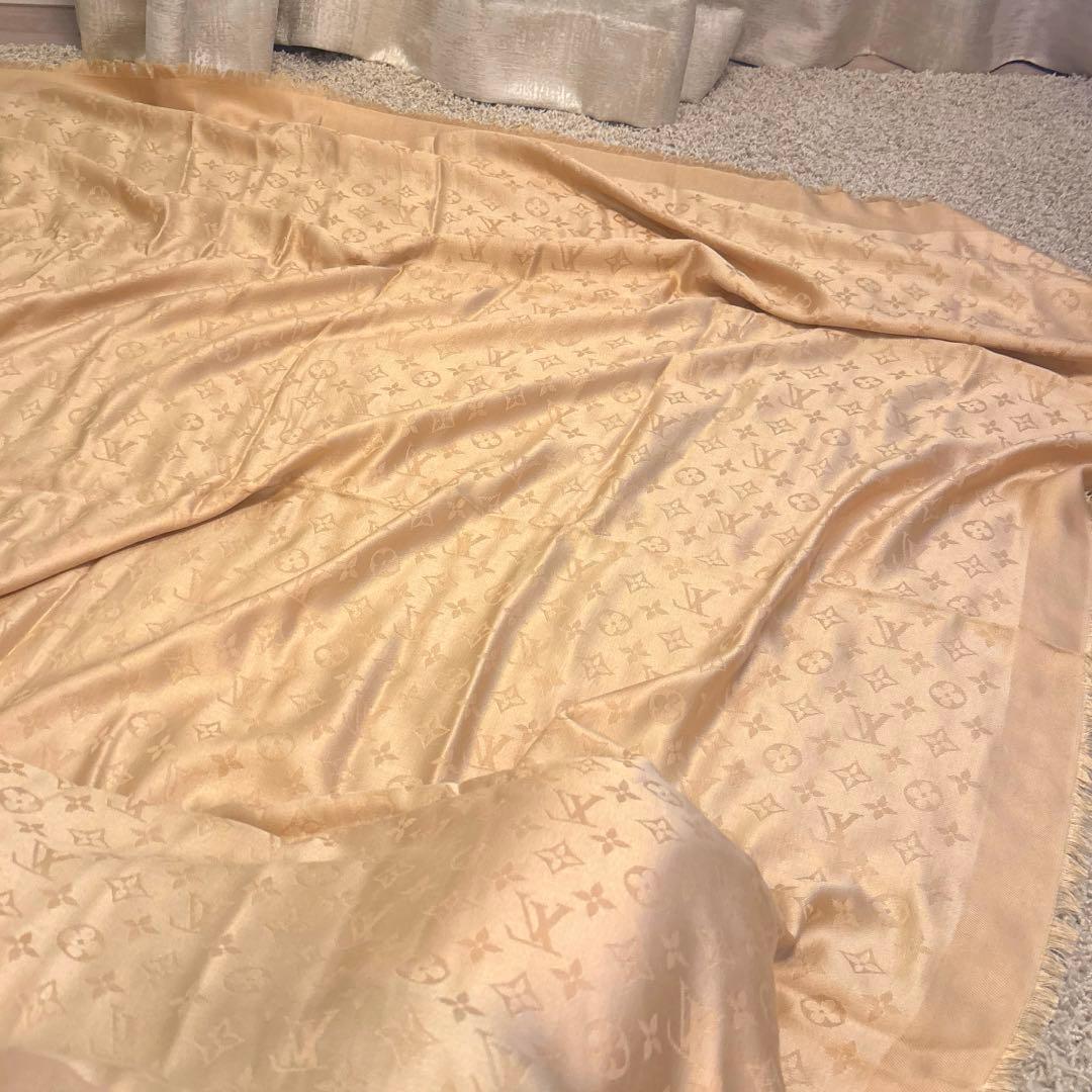 ルイヴィトン　大判ストール　正規品　LV ゴールド　Louis Vuitton