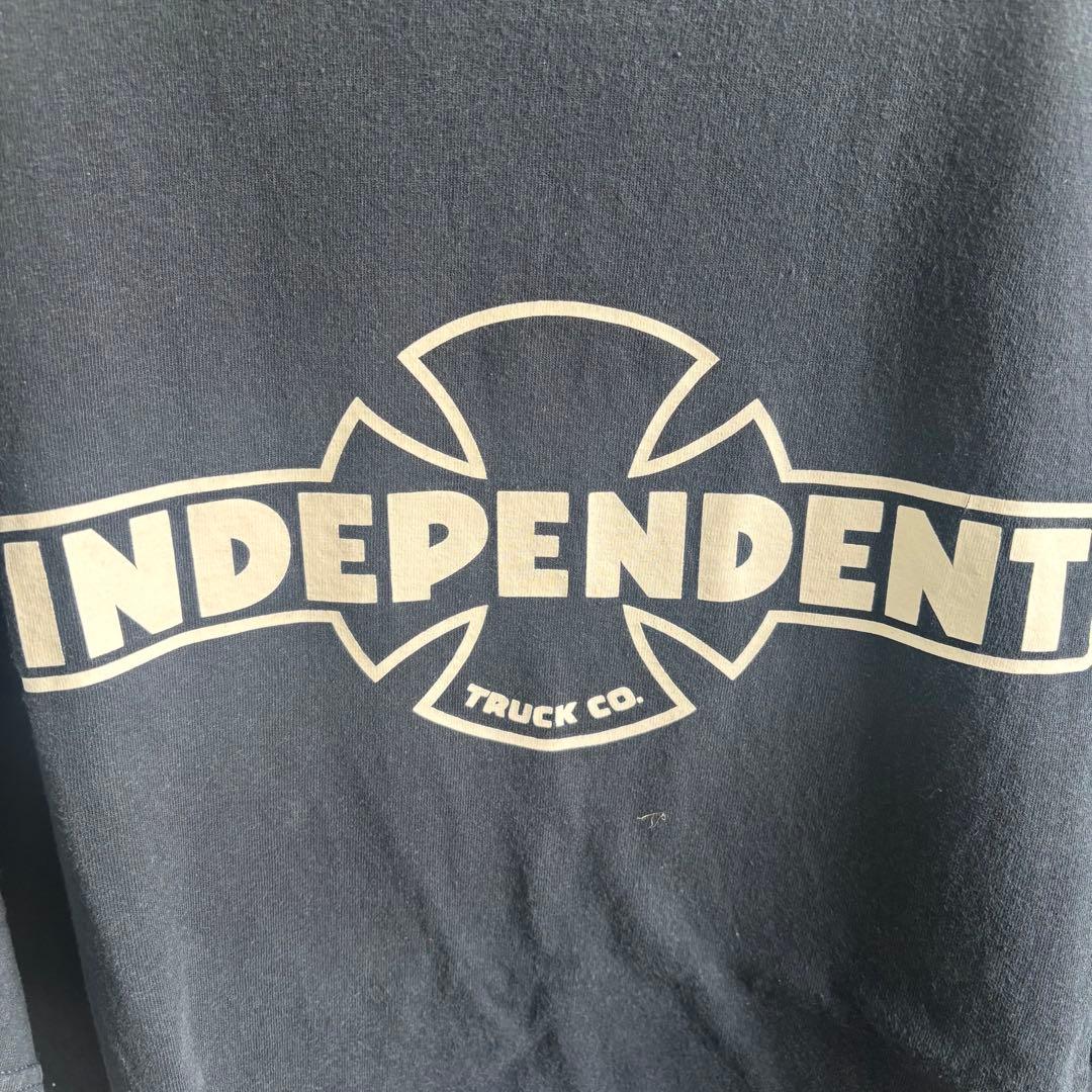 00s INDEPENDENT ロゴTシャツ XL ネイビー インディペンデント