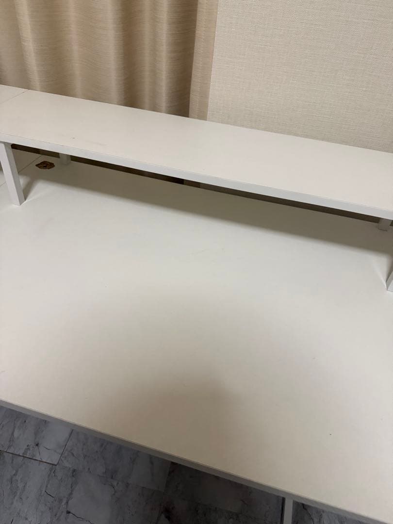 ホワイト L字型パソコンデスク