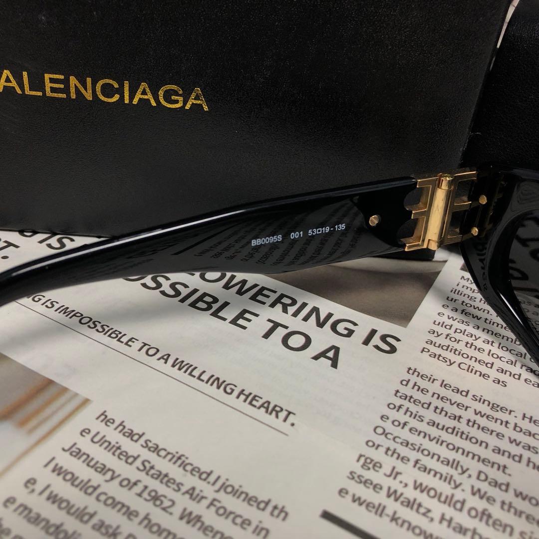 BALENCIAGA サングラス ブラック ゴールドBBロゴ