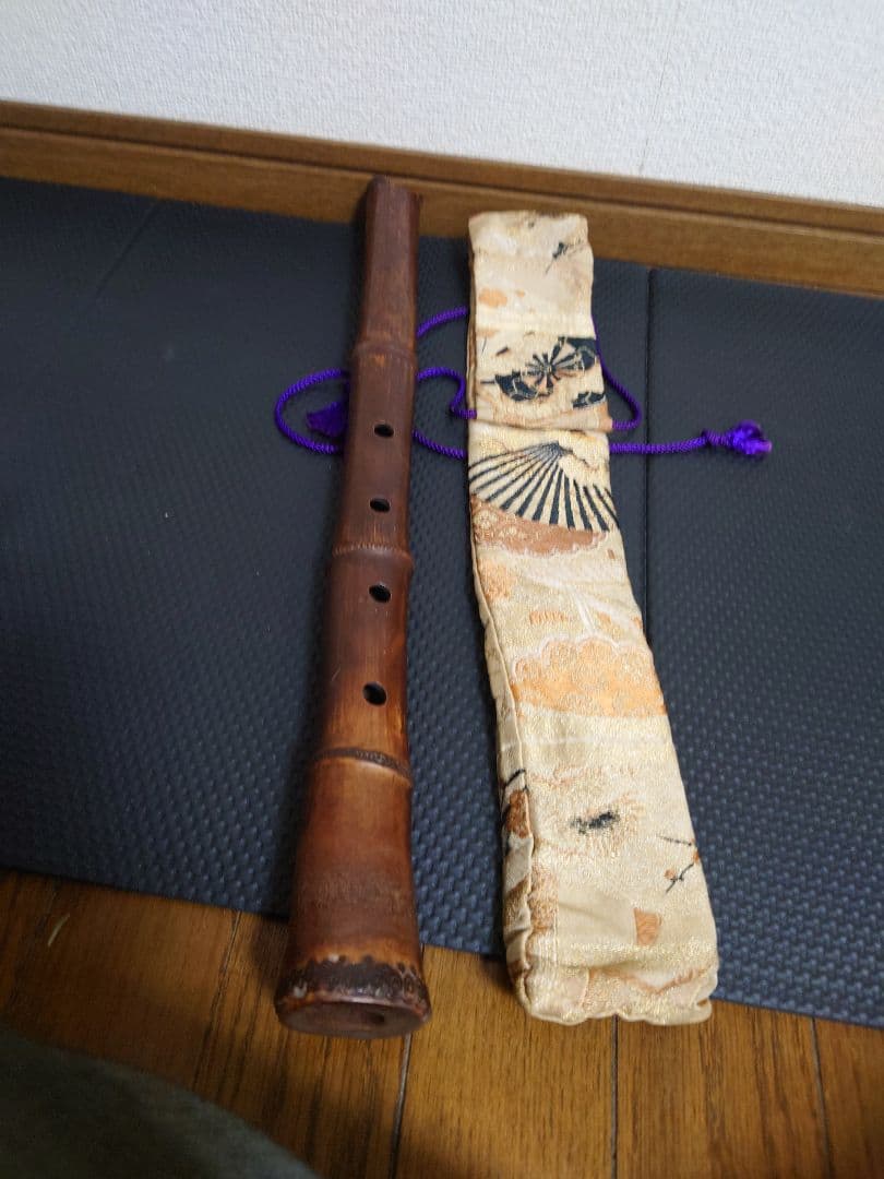 尺八 竹製 （1尺8寸 約54cm・一体タイプ）専用ケース付き