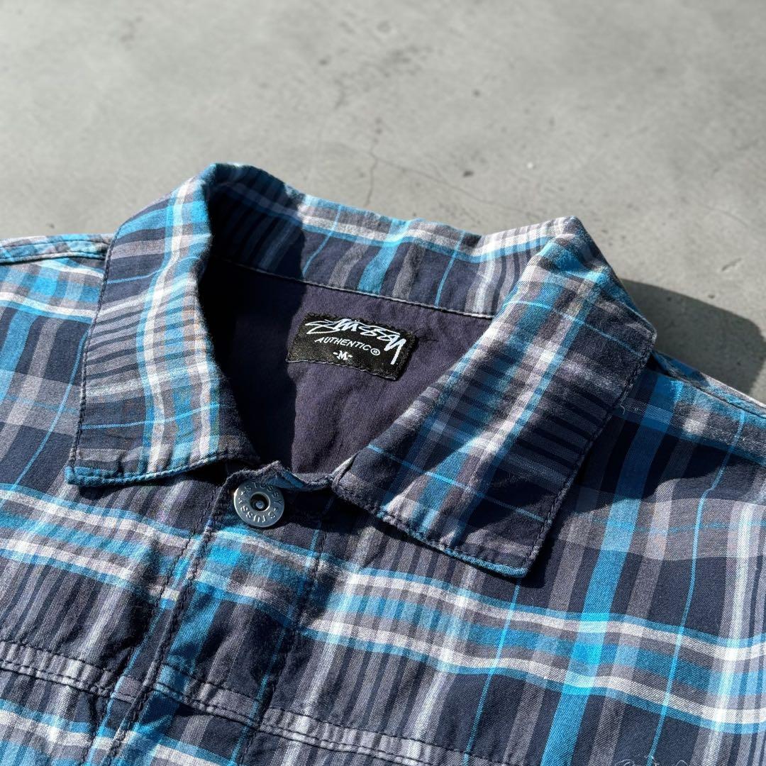 ジャケット・アウター 90s old stussy blue plaid check jacket