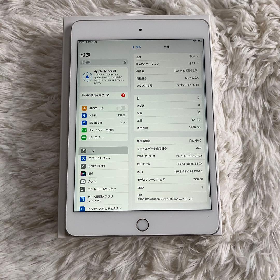 【1台限定価格】iPad mini5 64GB SIMフリー 【すぐ発送】