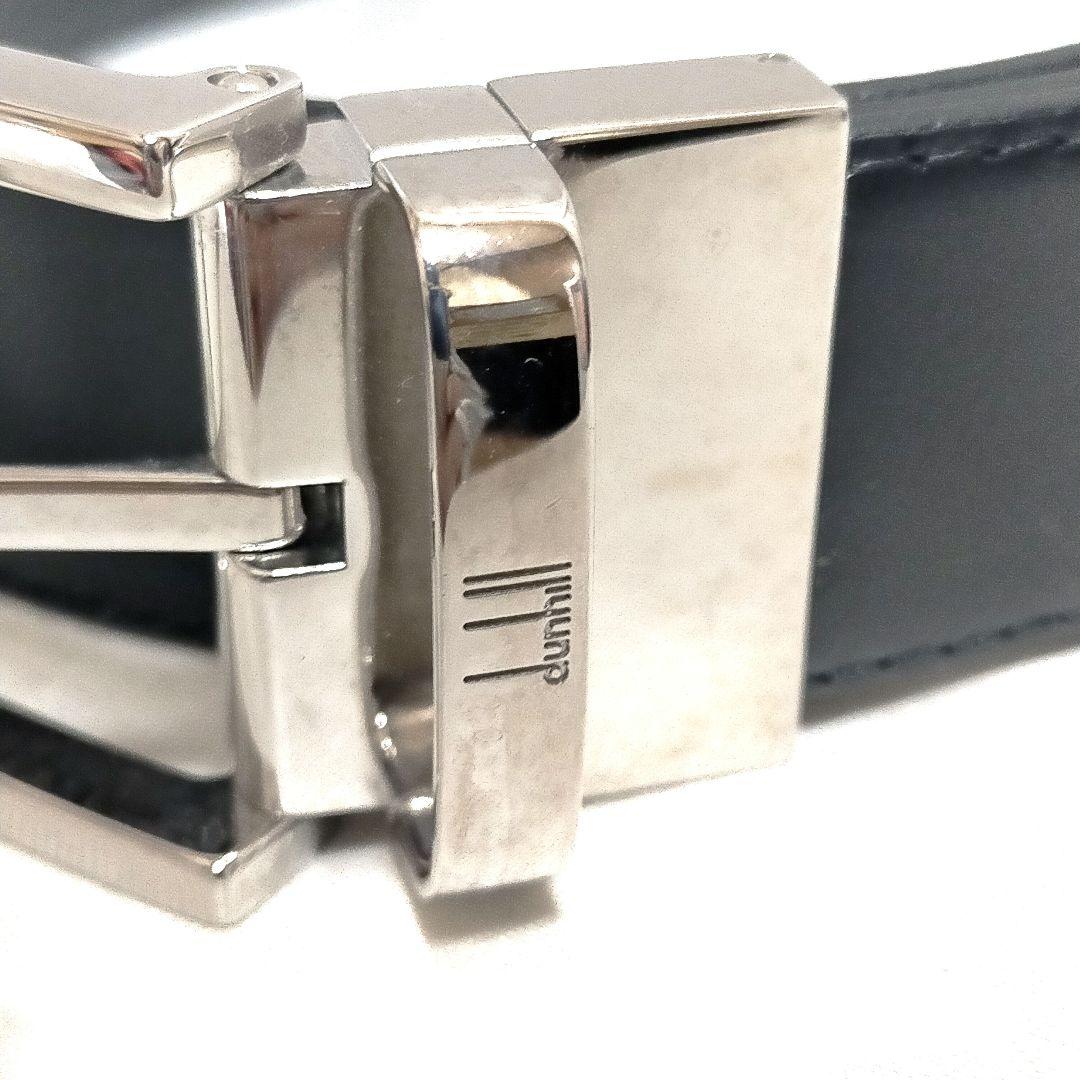 Dunhill ダンヒル レザーベルト ブラック シルバーバックル