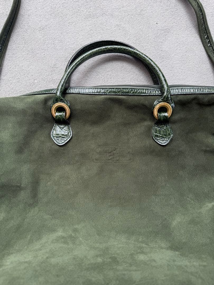 オールドBALENCIAGAバレンシアガ ロゴ スウェード ボストン バッグ