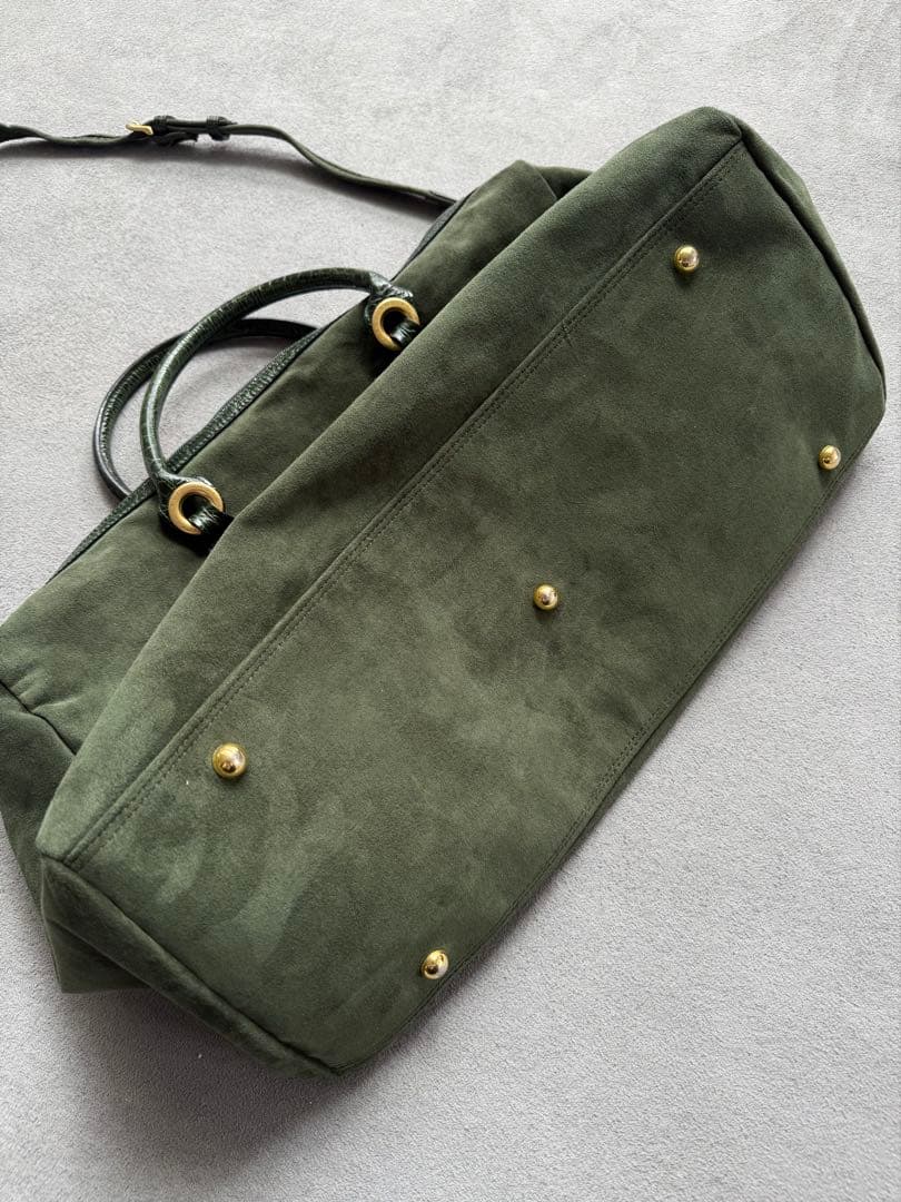 オールドBALENCIAGAバレンシアガ ロゴ スウェード ボストン バッグ