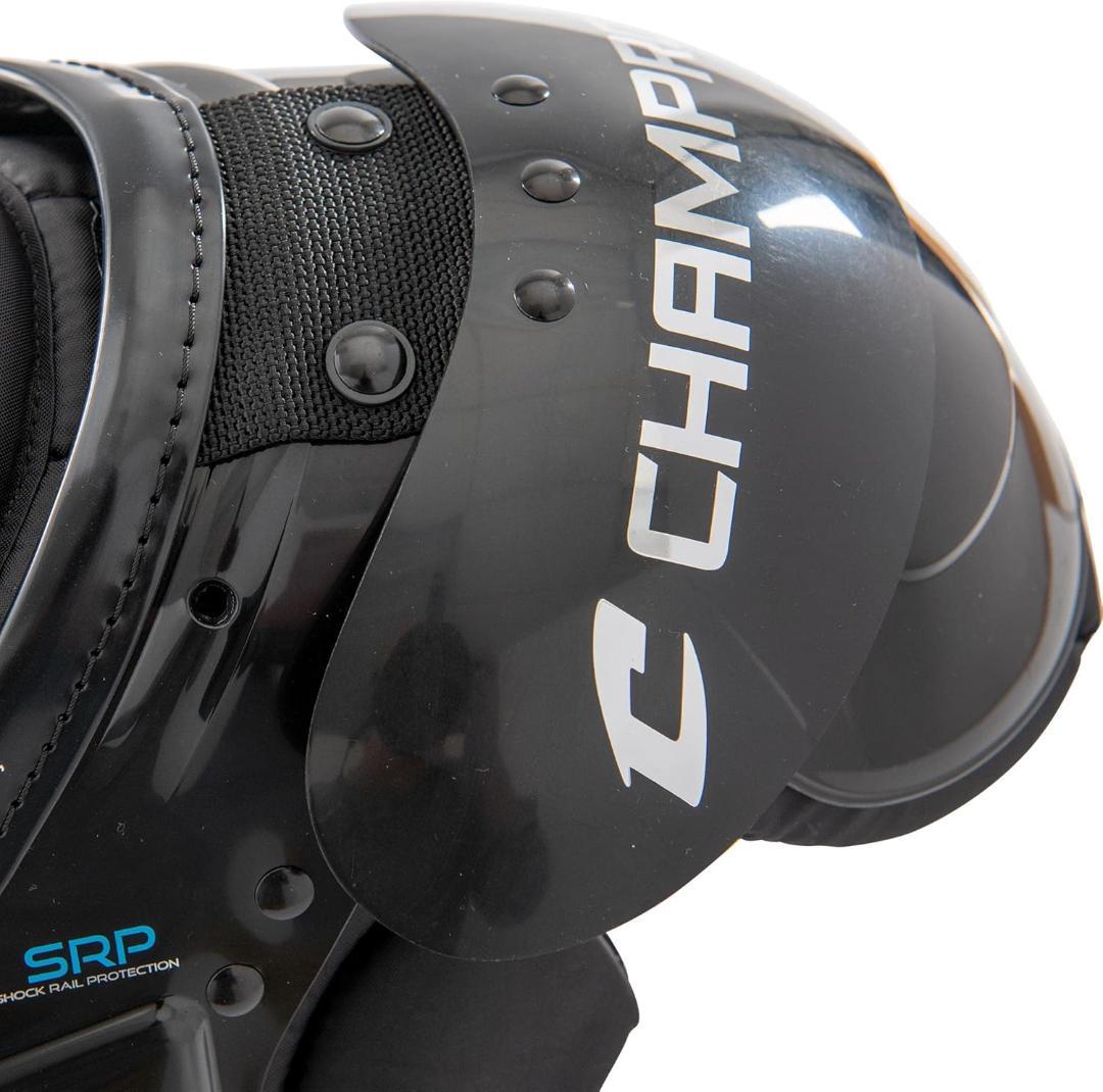 CHAMPRO Gauntlet 1 フットボールショルダーパッド、L、ブラック
