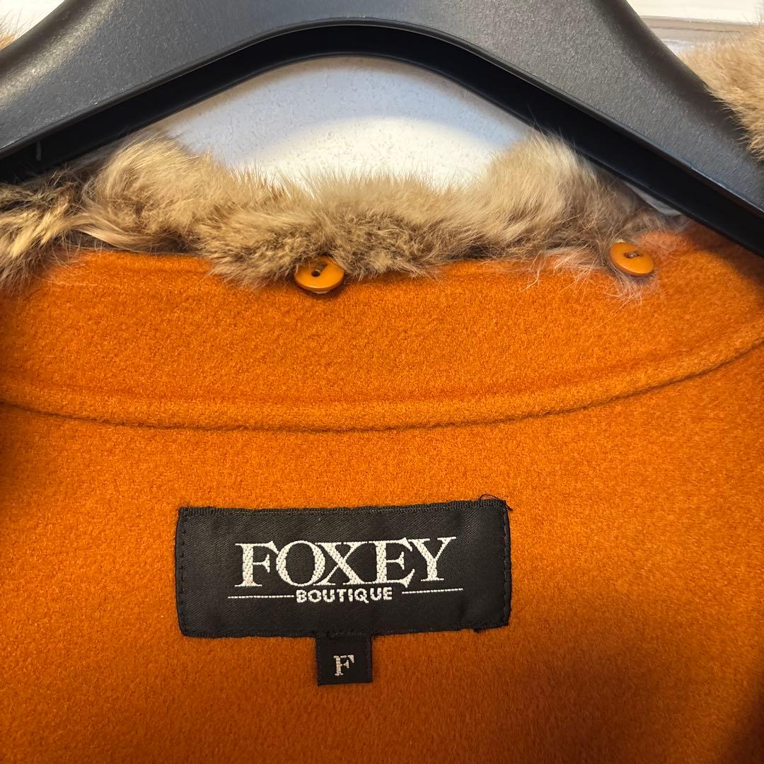 FOXEY BOUTIQUE チンチラ付きカシミヤ100%ロングコート