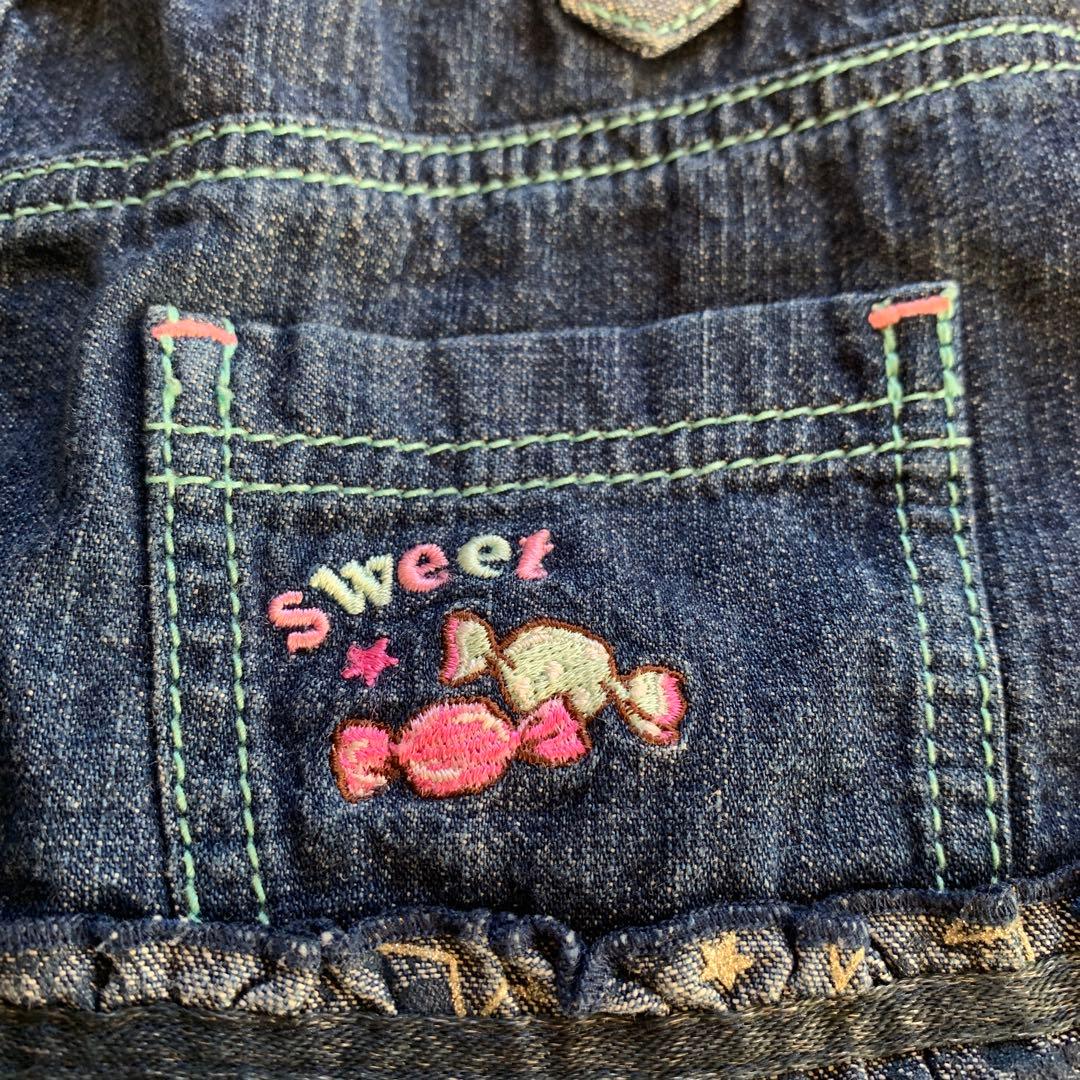 メゾピアノ　ミミちゃん刺繍パーカー　デニムスカート　110セット