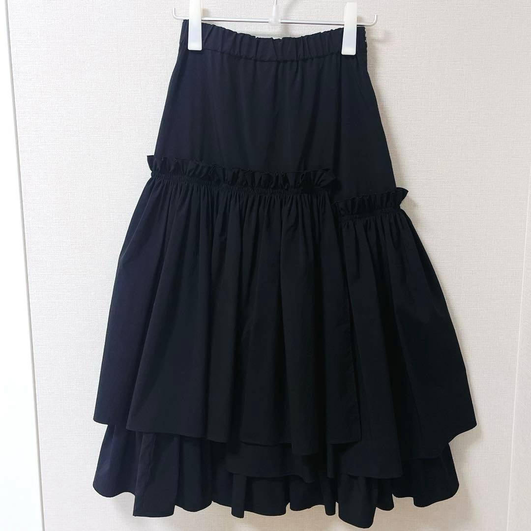 タグ付き♡UNITED ARROWS　ティアードスカート　ブラック