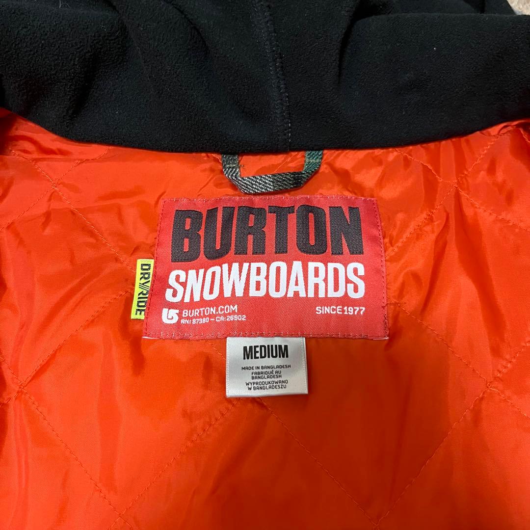 【超美品】BURTON バートン　スノーボード ウェア　チェック柄　緑　グリーン