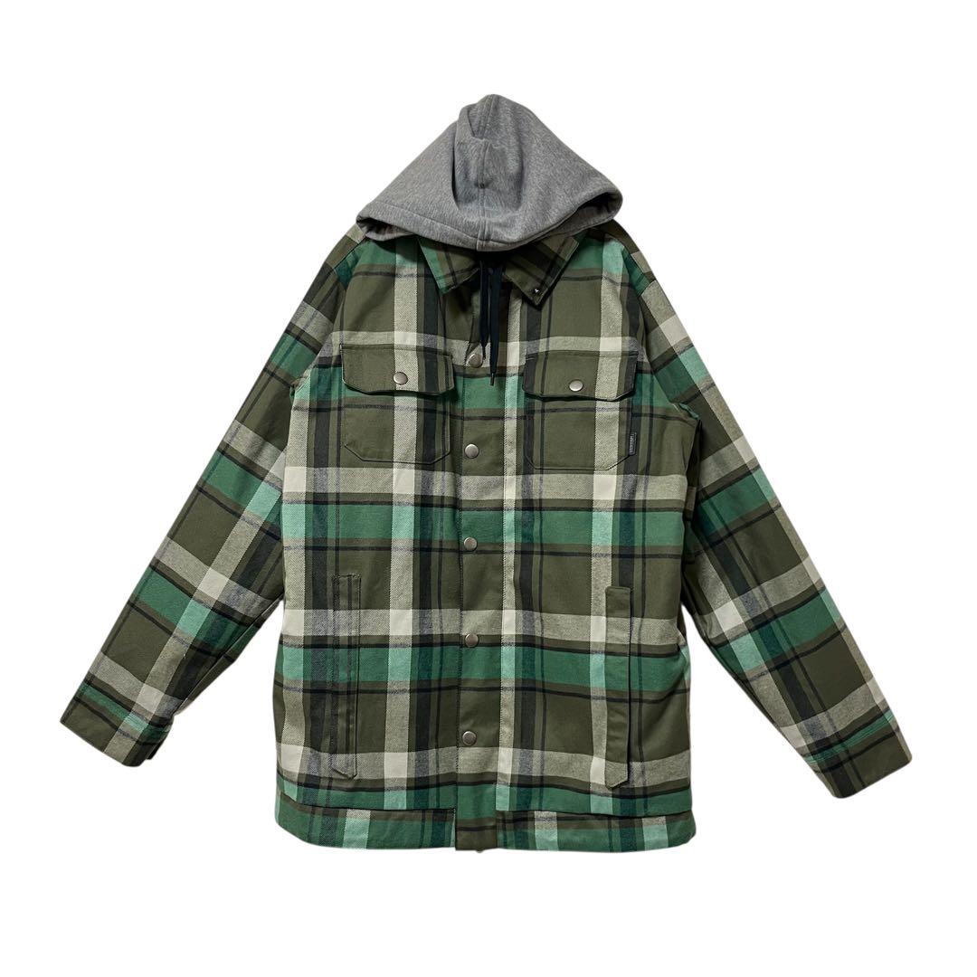 【超美品】BURTON バートン　スノーボード ウェア　チェック柄　緑　グリーン