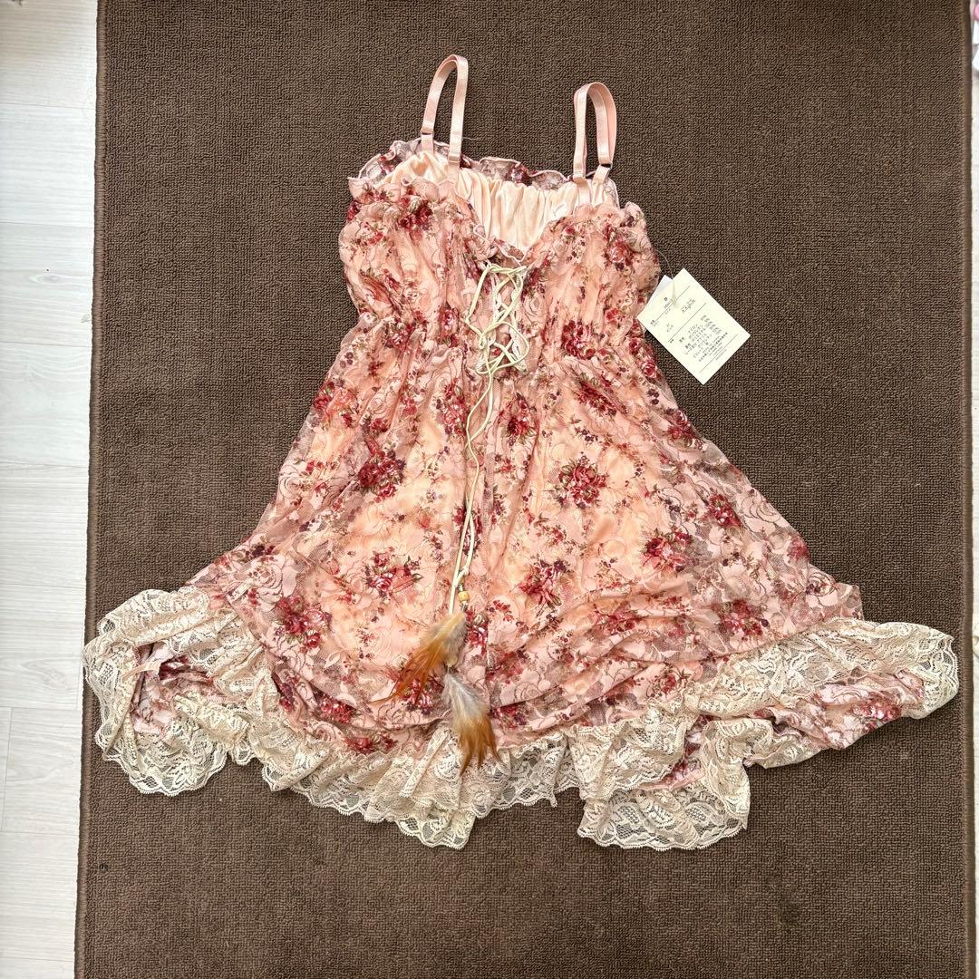 新品タグ M-Ⅱ リズリサ系 花柄レース アシメ キャミソール