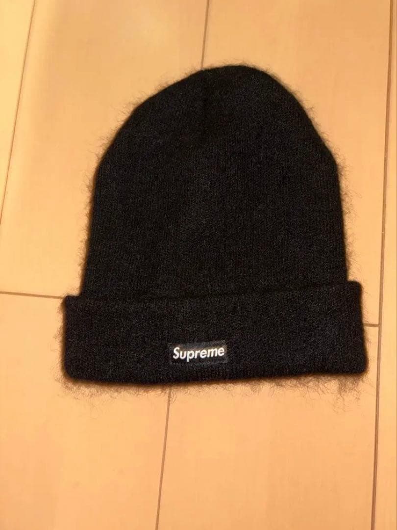 最終値下げ！Supreme 黒 ニット帽 モヘア ビーニー