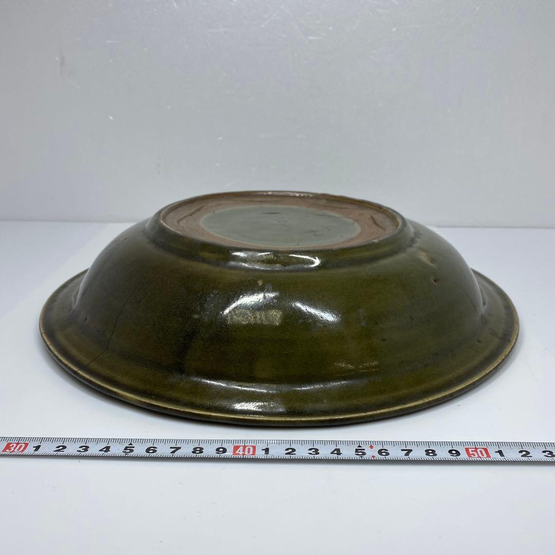 中国明時代　天竜寺青磁大皿　タトヒサ　直径31㎝　東里7-0404②