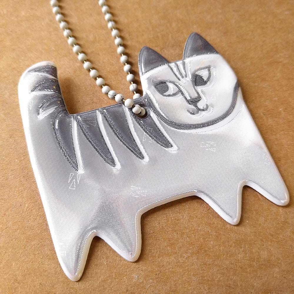 猫型アクリルキーホルダー シルバー