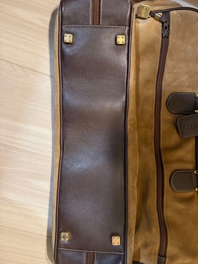 LOEWE ロエベ アナグラム スエード ボストンバッグ ヴィンテージ南京錠付き