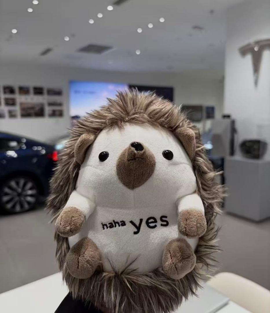 テスラのハリネズミぬいぐるみ haha yes