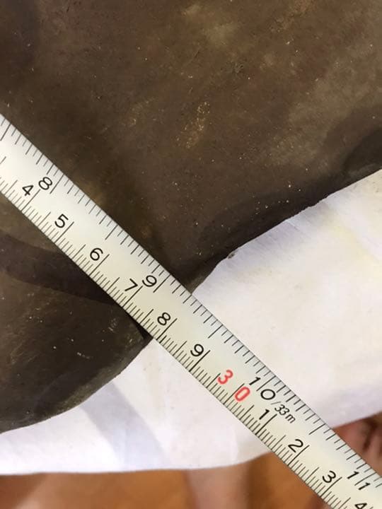 盆栽鉢　ヒラ鉢①時代大型盆栽鉢詳細不明希少山野草盆栽苔盆栽鉢南蛮鉢葉形盆栽鉢水石