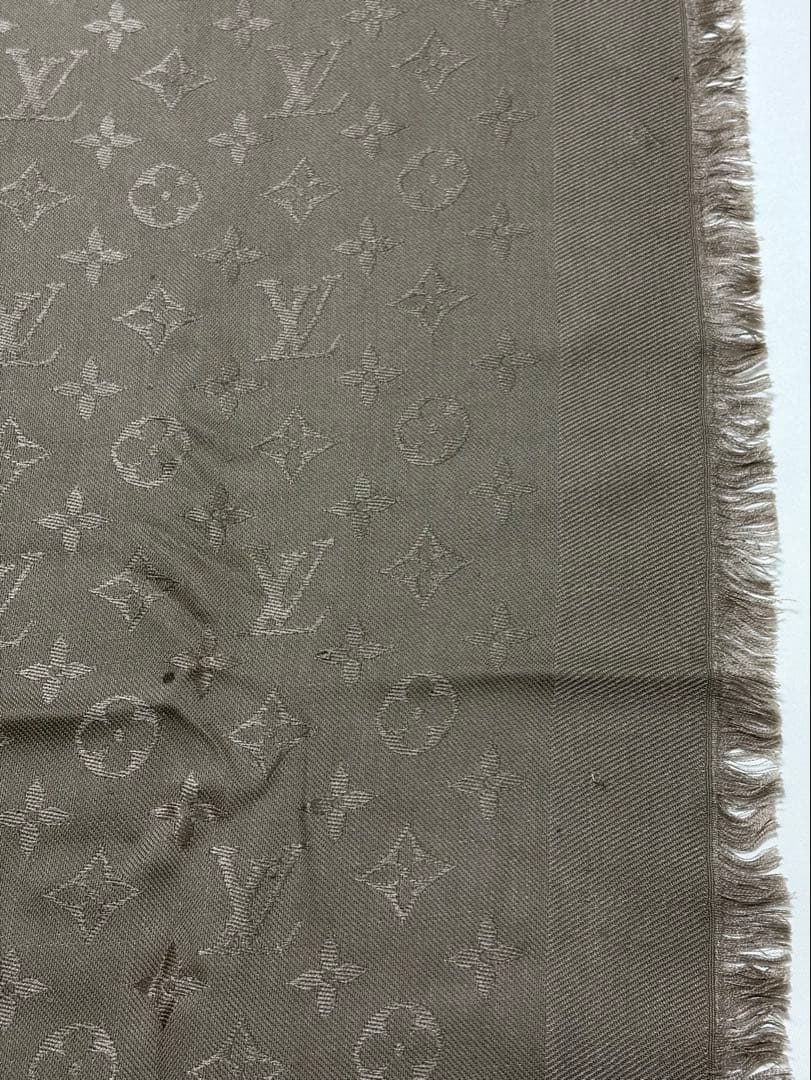 LOUIS VUITTON 大判 モノグラム ショール ストール グレー