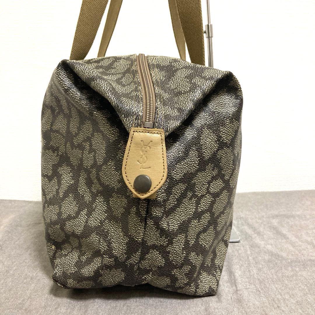 美品YSL ボストンバッグ ジラフ柄 大容量 旅行