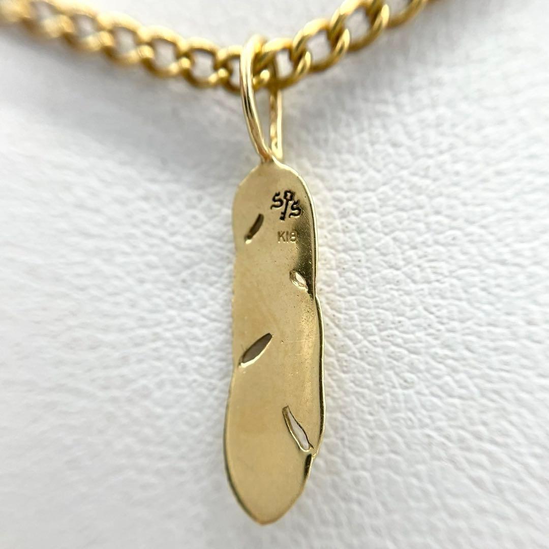 K18 フェザー　ペンダント　トップ　,54g