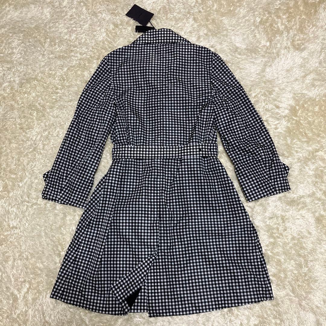 【タグ付き未使用】PRADA ギンガムチェック トレンチコート 38