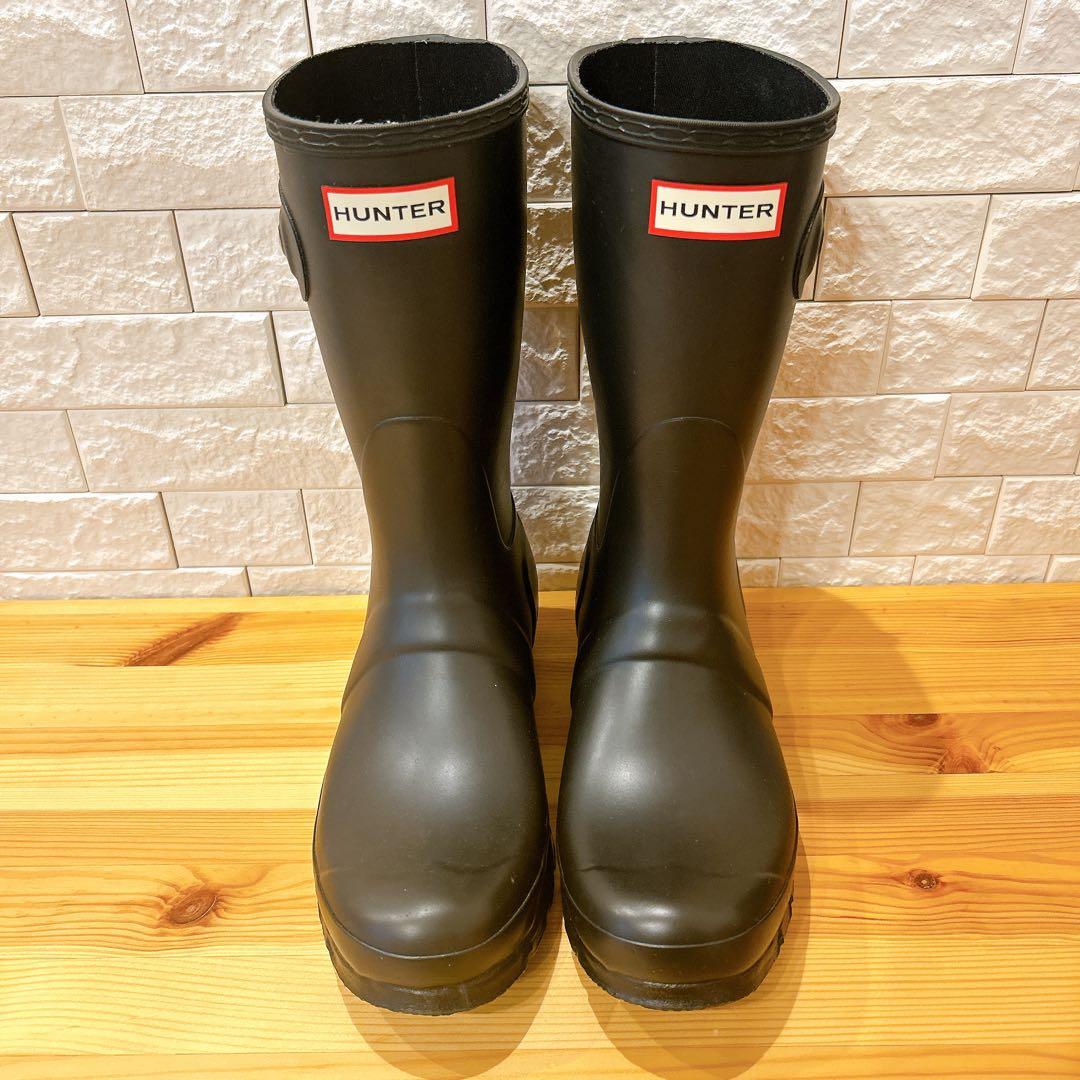 【未使用級】 HUNTER ハンター レインブーツ 長靴 バックル付き 25㎝