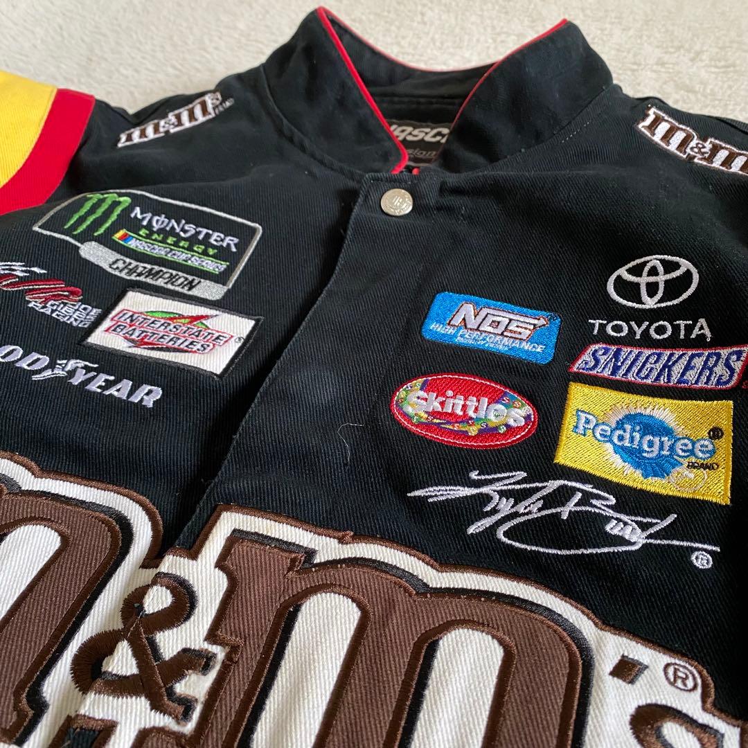 NASCAR m&m's レーシングジャケット　刺繍ロゴ　スポンサー　黒　XL