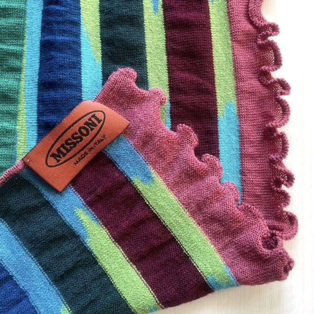 ミッソーニ・ストール・マフラー・マルチカラー・ストライプ・MISSONI・極美品