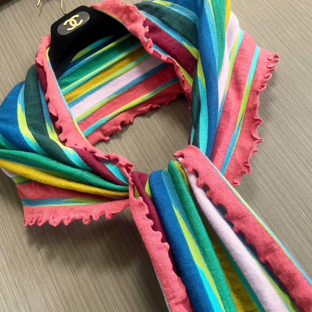 ミッソーニ・ストール・マフラー・マルチカラー・ストライプ・MISSONI・極美品