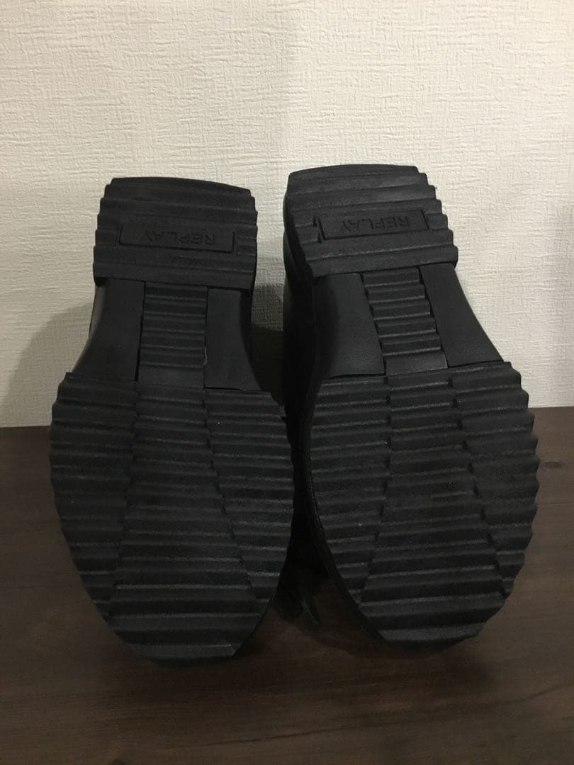 【美品】リフレクターライン付き ブラックハイカットブーツ