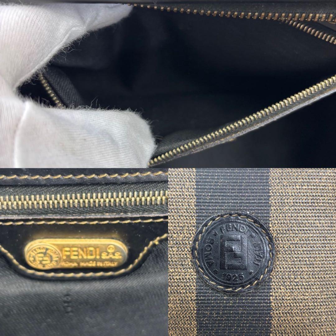 FENDI ペカン柄 ミニハンドバッグ ミニボストン レザー　pvc 黒