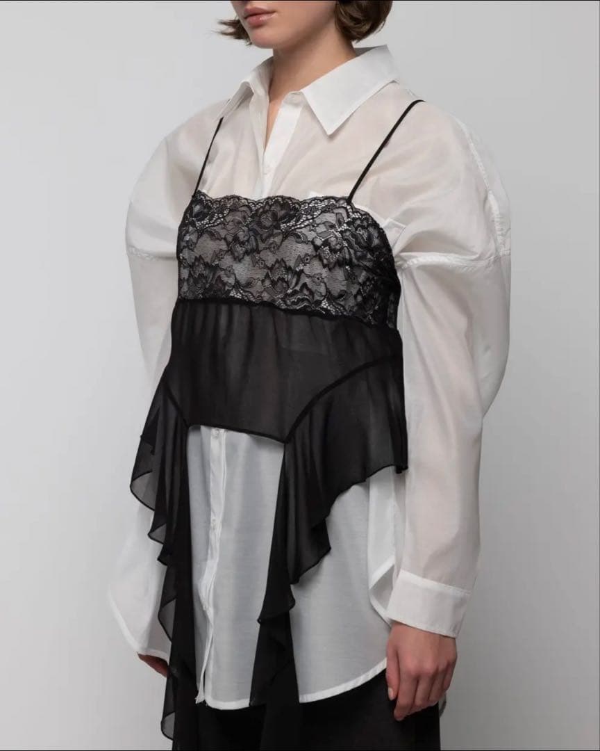 mool Lace sheer top with frill ESTHE 完売品