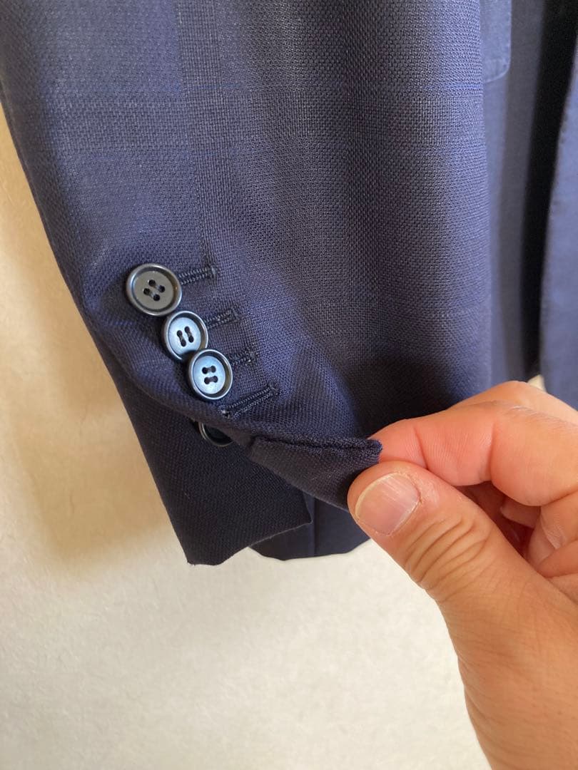 RING JACKET リングヂャケット ウールジャケット 紺チェック柄 46