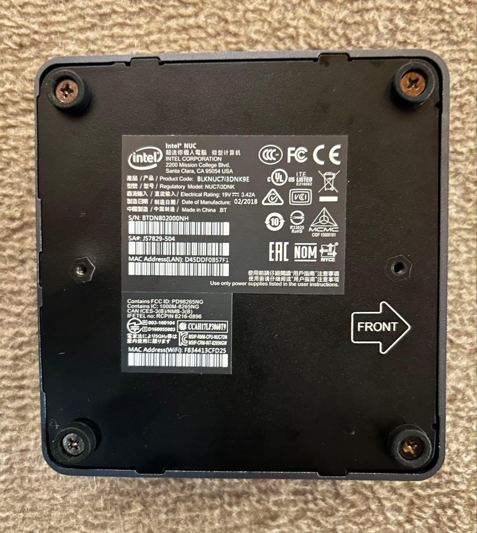 Intel NUC ミニPC 第7世代i3 Windows11