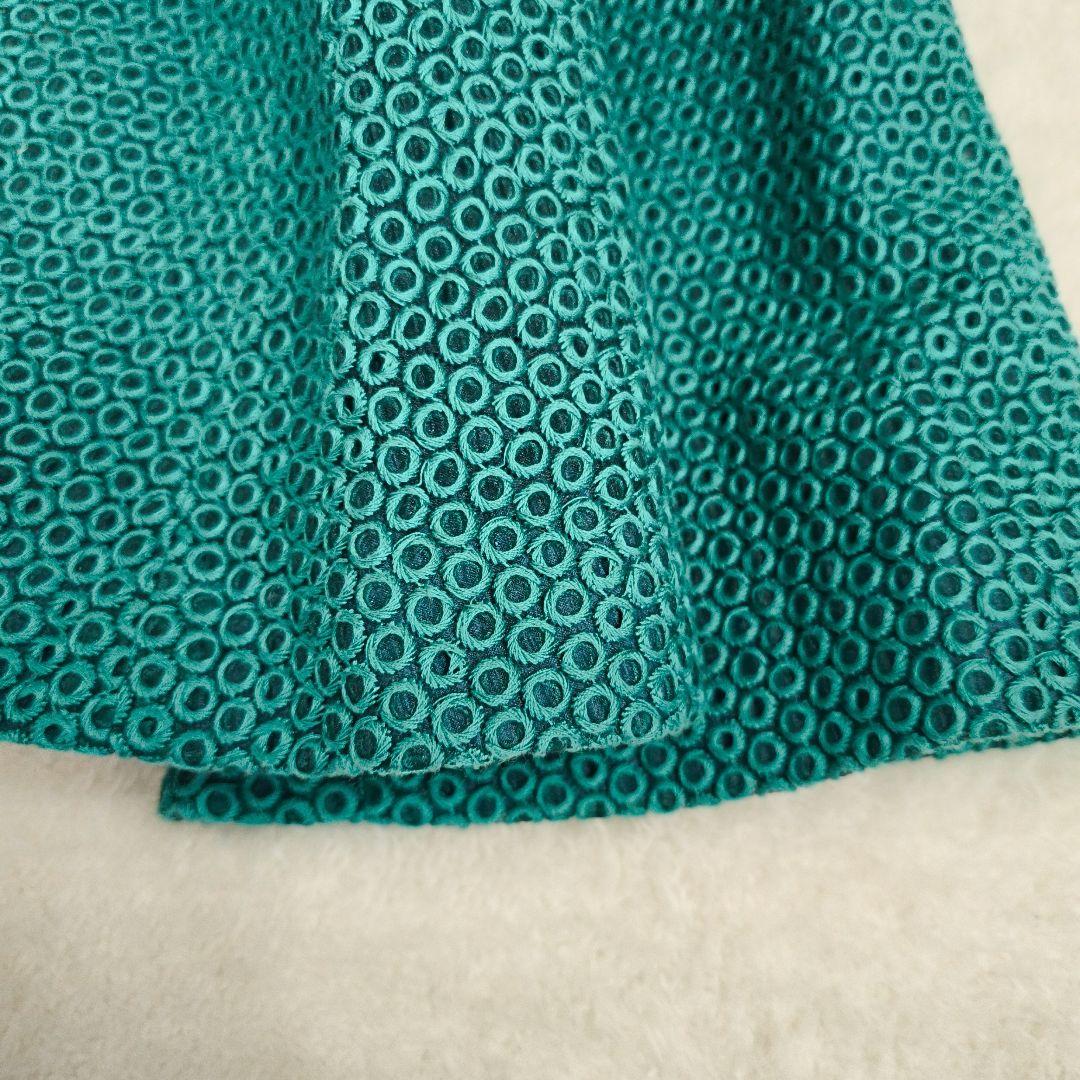 シビラ　豪華総刺繍　スプリングコート　日本製　グリーン　M　美品　希少