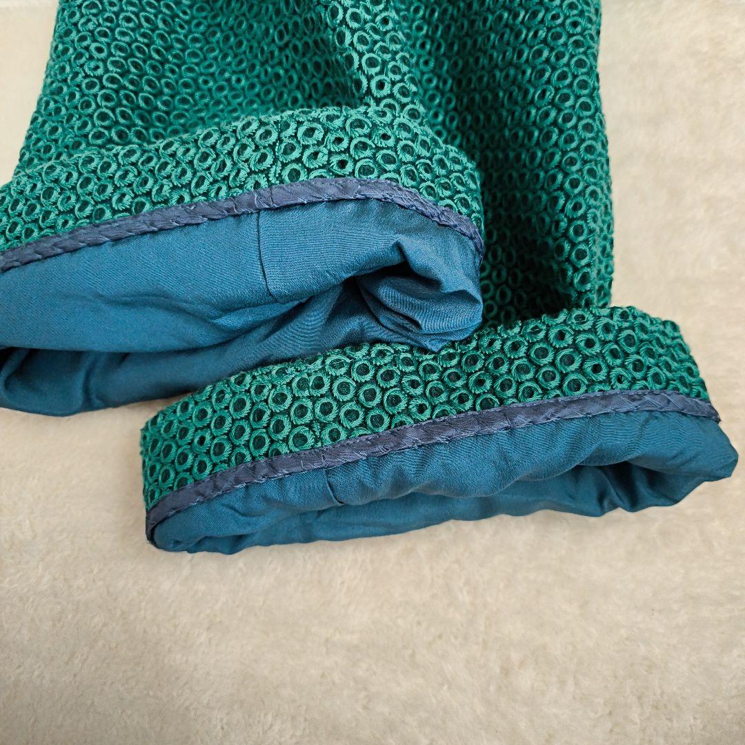 シビラ　豪華総刺繍　スプリングコート　日本製　グリーン　M　美品　希少