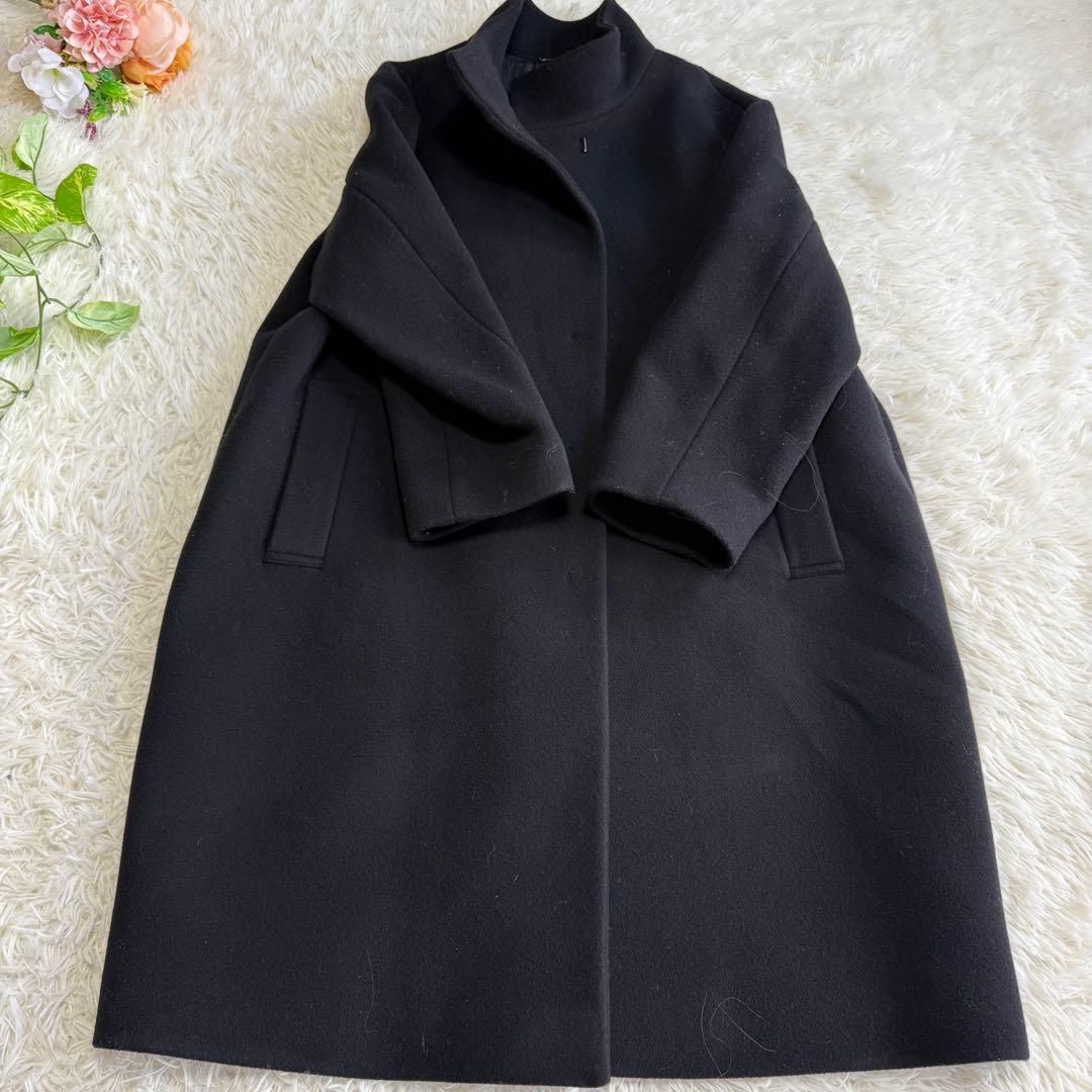 【23区】美品 ウールコート ロング ブラック 48サイズ レディース