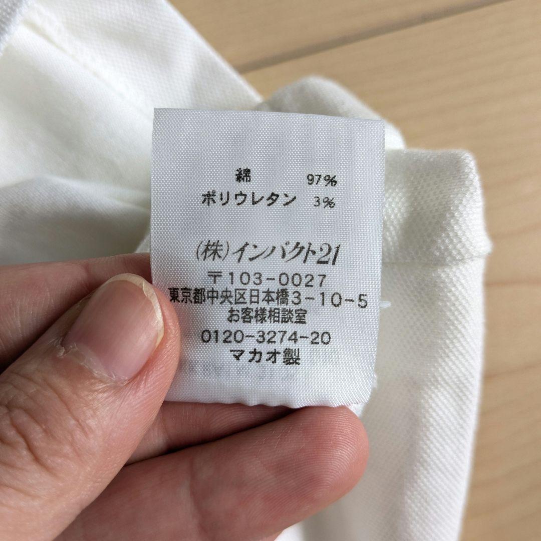 RALPH LAURENラルフローレン／スキニーポロシャツ 白 5f ポロ 刺繍